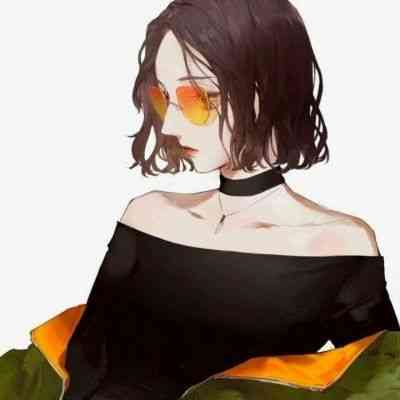 动漫女头像高冷黑白 第1张